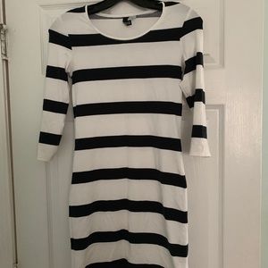 Black & white striped mini dress from H&M, size S